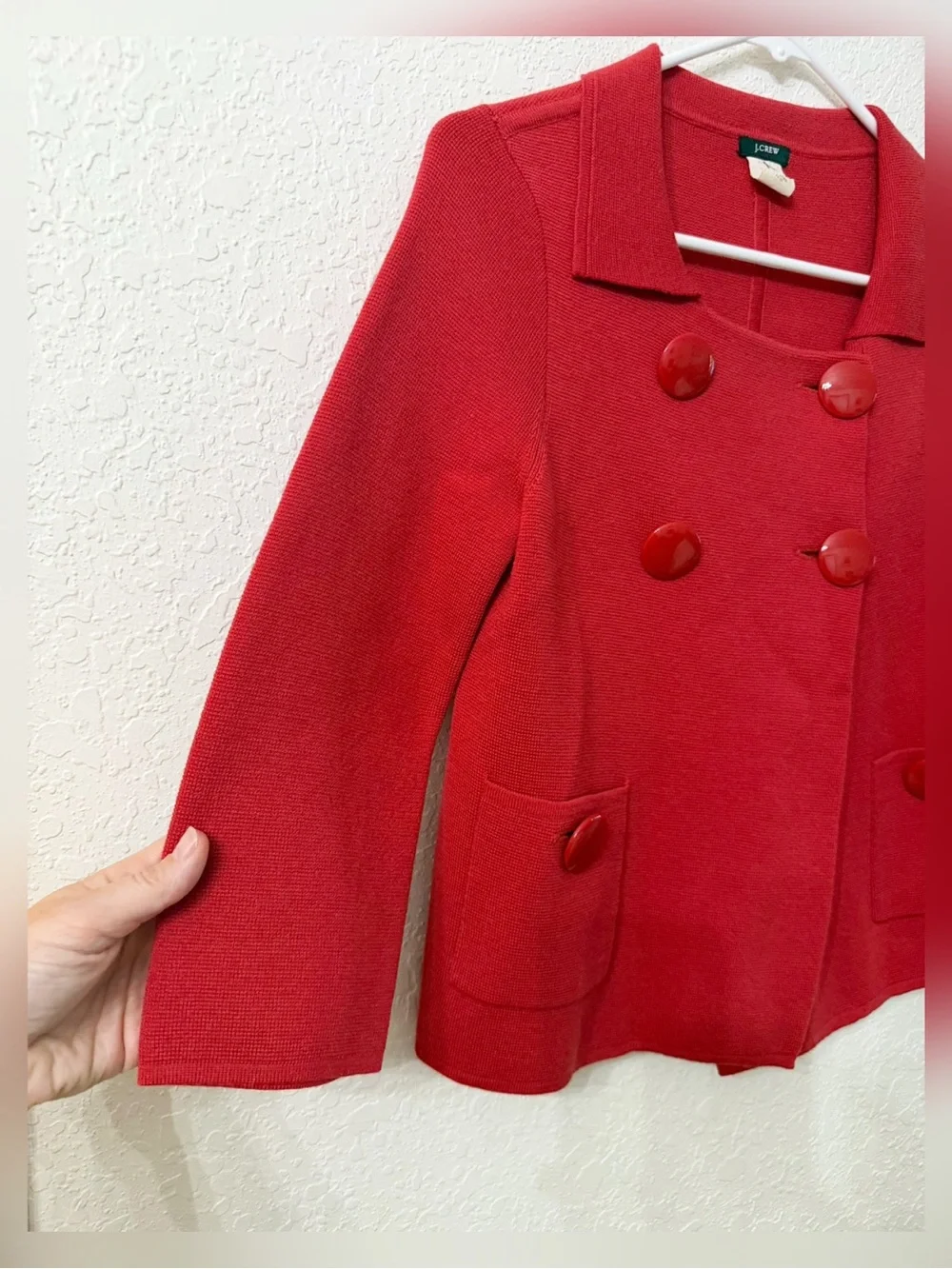 J. Crew Candace Knit Double-Breasted Wool Blend Jacket Blazer Cardigan Size S